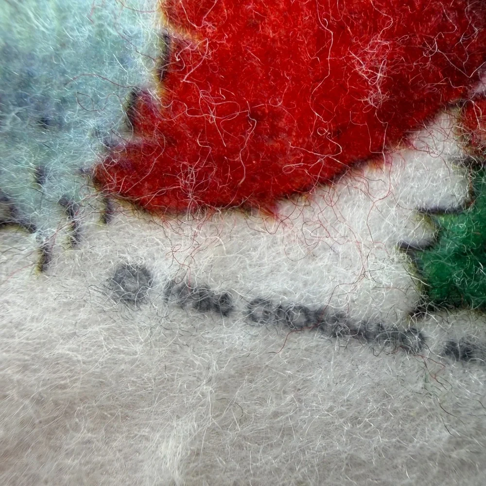 Vintage Giordano Art Santa Claus Quilted Felt Christmas Tree‎ Skirt 1986 40